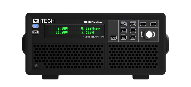 IT-M3140系列是一款集高穩定輸出、高速動態響應（<1ms）、9種保護功能以及LIST編程模式於一體,提供30V~1200V,1850W&3000W的輸出能力,支援CC/CV/CP三種輸出模式,具備CC/CV優先權設定功能,滿足用戶對電壓速度的需求,又能減小電流過充,是一款對DUT相容適配性較強