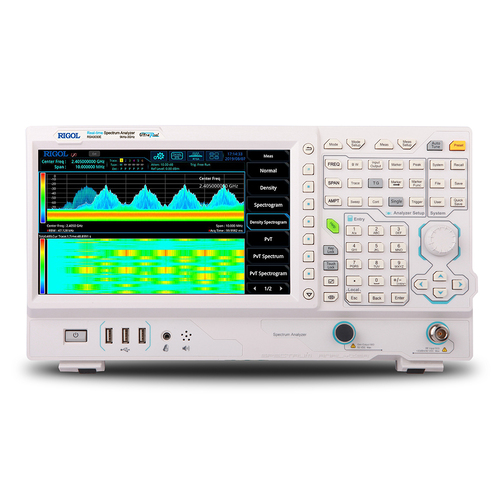 RSA3000E是五合一頻譜分析儀，含掃頻式頻譜、即時頻譜、標量網路分析儀（-TG型號），EMI接收機及數位解調為一體。其頻率範圍9kHz至1.5/3GHz，並提供帶有追蹤源“-TG”型號，可廣泛的應用於企業研發、工廠生產、教育教學等諸多領域。