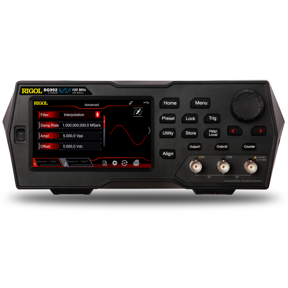 DG900系列函數/任意波形產生器是一款集函數產生器、任意波形 產生器、雜訊產生器、脈衝產生器、碼型產生器、諧波產生器、 類比/數位調制器、計頻器等功能於一身的多功能信號產生器。全 新的外觀及人性化的介面設計，帶來友好的用戶體驗。